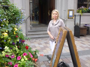 Jane Loughrey outside Cafe Vaudeville in the centre of Belfast