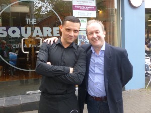 William Scott (right) with Ionut Manea from Croatia  who works in The Square restaurant in 