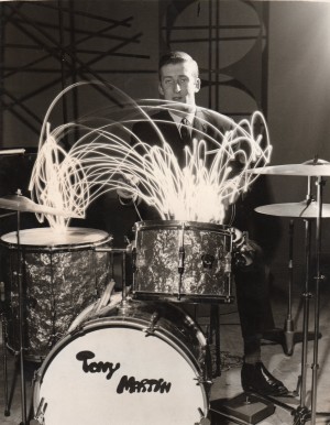 Tony Martin with his flashing drum sticks