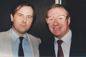 Barry Sinclair with snooker star Dennis Taylor