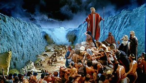 Moses parting the Red Sea