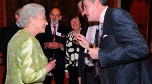 David Anderson with the Queen at Hillsborough Castle in 2008. pic Belfast Telegraph