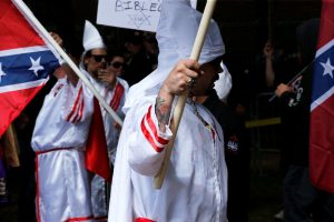 Ku Klux Klan marching in Charlottesville 