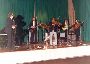 Chris Barber' Jazz and Blues Band with Ray Nance, 1974 || (Photo courtesy of the Barber-Purser Archives) Left to right: Chris Barber, Jackie Flavelle, Ray Nance, John Slaughter, Johnny McCallum